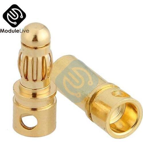 10pcs/lot Male Female Bullet Banana Connector Plug 3.5mm Gold Copper For ESC Battery Motor