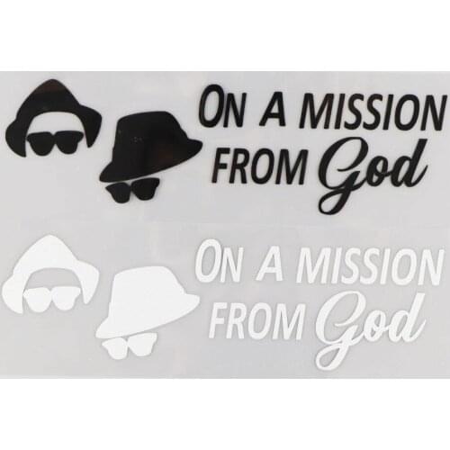 18.4CM*5.5CM On A Mission From God Car Sticker Vinyl Decal JDM Funny Cartoon