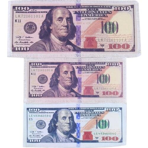 3PCS Banknote Printing Cloth Stickers Letters 100 Dollars Printed Patch Sew on Fabric Badge Applique DIY Patches for Backpacks