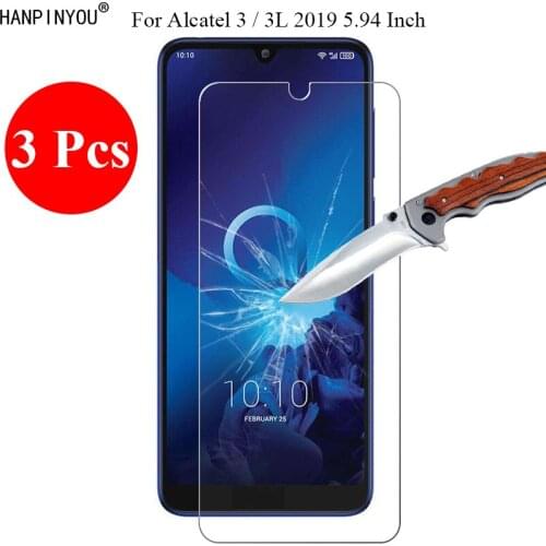 3 Pcs/Lot New 9H 2.5D Tempered Glass Screen Protector For Alcatel 3 /3L 2019 Protective Film + Clean Tools