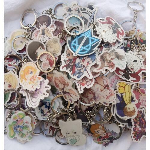 30pc/set anime pendant Mixed Styles Hetalia SAO Sakura Card Noragami Many Kinds keyrings Keychain