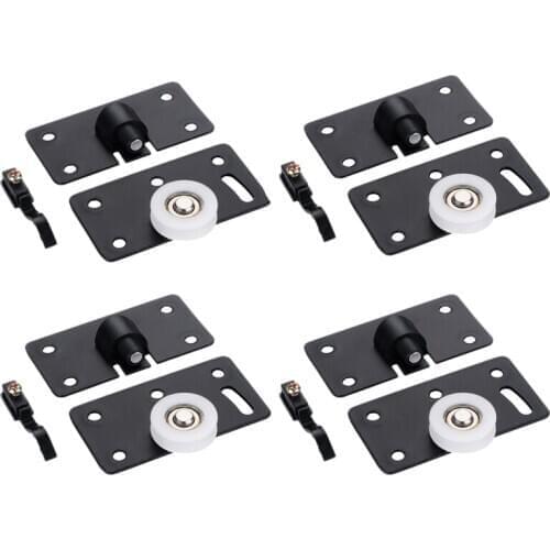 4Pcs/Set Iron Wardrobe Door Wheel Cabinet Wheel Cabinet Sliding Door Roller Set Drawer Door Pulley 3.3X1.8X0.1inch