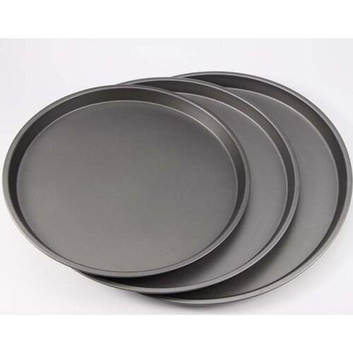 9/10/11/12 Inch Round Pizza Plate Pizza Pan Deep Dish Tray Carbon Steel Non-stick Mold Baking Tool Baking Mould Pan Pattern