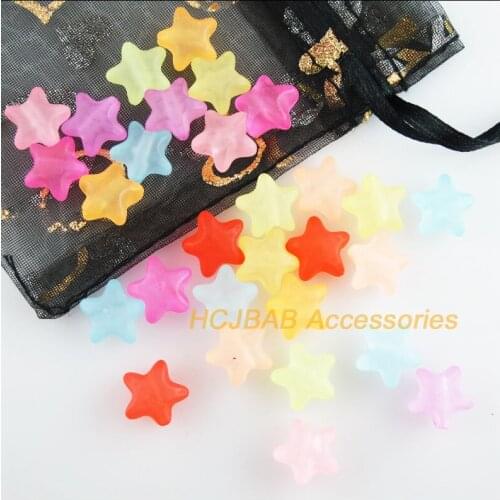 70 New Frosting Acrylic Charms Tiny Star Spacer Beads Mixed 11.5mm