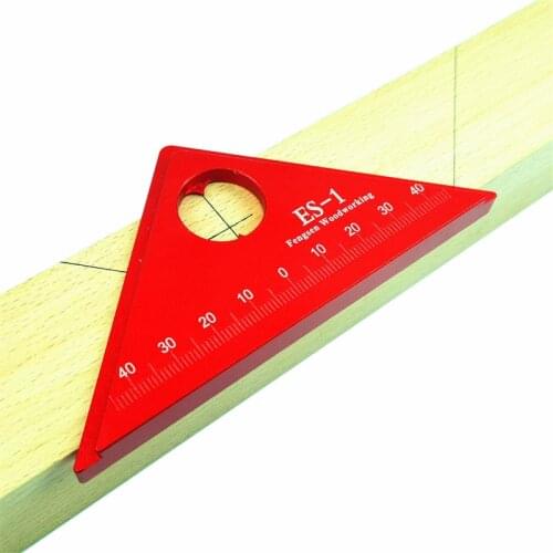 Aluminum woodworking angle ruler 45 degree angle ruler woodworking measuring tool woodworking center scribe ruler
