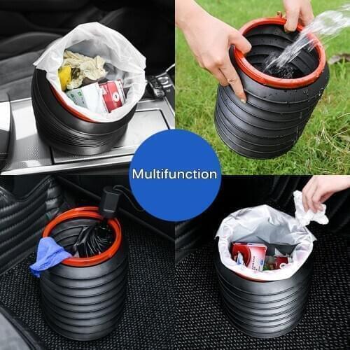 Car Trash Can 4L Car wash bucket Foldable Telescopic Umbrella Storage Bucket Office Creative Storage Supplies On The Car
