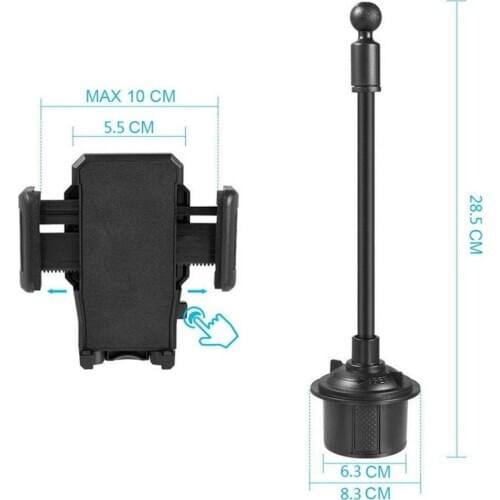 Car Gooseneck Cup Phone Holder Cradle Adjustable Auto Cellphone GPS Mount Stand Rotate 360 Degrees and Adjust Variousm Angles