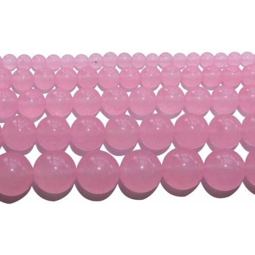 Wholesale Natural Stone Pink Jades Loose Beads 4 6 8 10 12 MM Pick Size For Jewelry Making DIY Bracelet Necklace Material