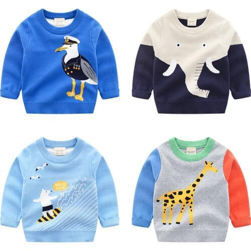 Kids Sweaters Children Clothing Boys Girls Cartoon Knitted Sweater Kid Spring Autumn Cotton Outer Wear Girl Pullover