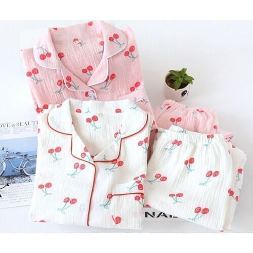 Fdfklak New 100% Cotton Pyjamas Women Pajamas Sets Spring Autumn Long Sleeve Sleepwear Pink/White Femme Lounge Pijama mujer