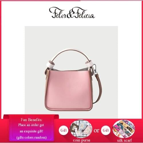 FELIX & FELICIA Fashion Shoulder Handbags For Women Genuine Leather Messenger Ladies Stylish Designer Crossbody Bucket Tote Bag