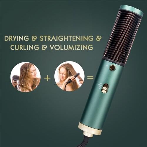 Hot Air Brush Hair Blow Dryer 3 in 1 Blower Comb Straightening Iron Straightener Curler Home Use Hair Styling Tools