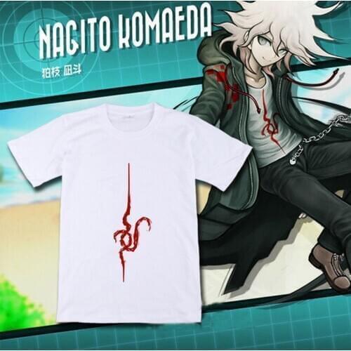 Danganronpa t shirt Summer Dangan Ronpa Cotton Short Sleeve T-Shirt Casual Monokum Komaeda Nagito Cosplay Tshirt Tops Tees Anime