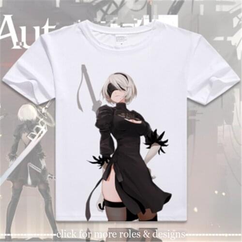 NieR:Automata 2B 9S Cosplay Costume Cloth Adult Kids Child Short Sleeve T Shirt T-shirt