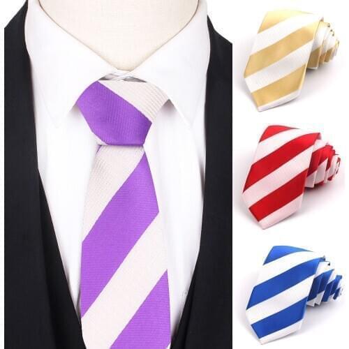 Striped Ties For Men Women Skinny Tie For Business Wedding 6cm Wide Slim Jacquard Neck Ties Casual Mens Stripe Necktie