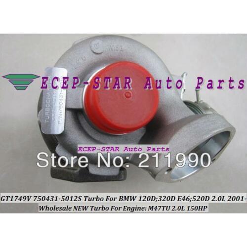 GT1749V 750431-5012S 750431-5009S 750431 7794144E03 7794144E09 7787626 Turbo For BMW 120D 320D E46 520D Compact M47TU 2.0L 150HP