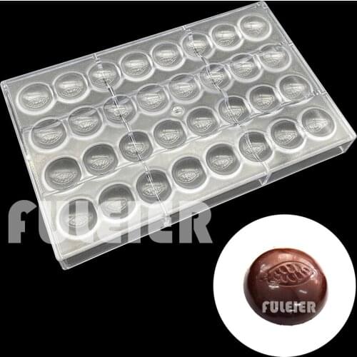 32 Hole Round Polycarbonate Chocolate Mold Candy Cake Mould For Bakeware Baking Stweets Pastry Confectionery Tools