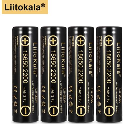 LiitoKala 100% original Lii-22A li Ion Batteries 3.7V 18650 2200mAh Rechargeable Battery Li-ion Lithium Battery for Flashlight