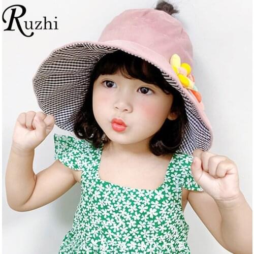 Cute Baby Hat 2021 New Summer Sunscreen Sun Visor Hats Big Brim UV Protection Hat Visor Cap For Kids Beach Adjustable Kawaii
