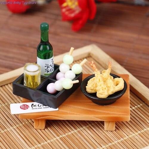 8Pcs/Set Kawaii Mini 1/6 1/12 Scale Miniature Dollhouse Janpanese Sushi Rice Food For Barbies Doll House Kitchen Accessorie Toy