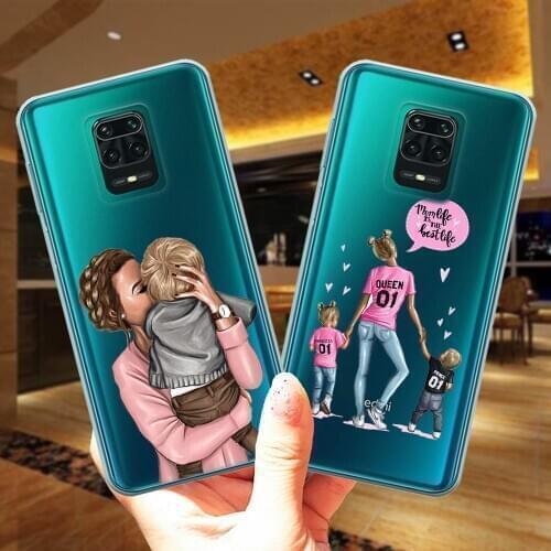 Black Brown Hair Baby Mom Girl Queen Soft Silicone Phone Case Cover For Xiaomi Redmi 9 Note 9 Pro Max Note 9S 10X Poco M2 Pro