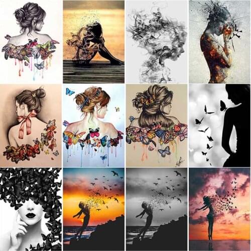 New 5D DIY Diamond Painting Butterfly Art Diamond Embroidery Cross Stitch Crafts Full Square Round Drill Home Decor Manual Gift