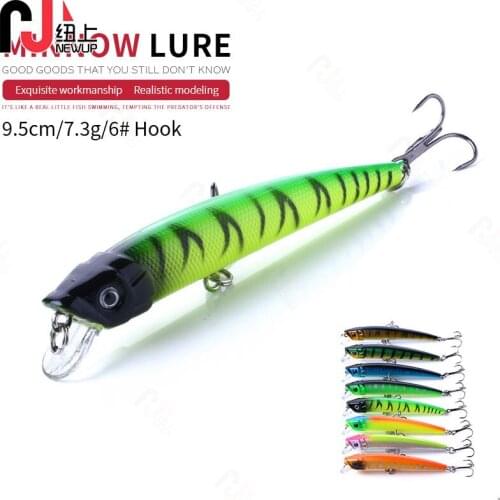 NEW UP 1PCS Minnow Fishing Lure 9.5cm 7.3g 3D Eyes artificial plastic wobbler baits for pike bass fish fishing