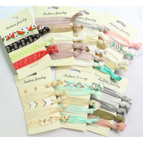 Newly Elastic Hair Bands Ladies Hair Accessories Women Knot Popolar Hair Ties Printed Hair Rope Bracelet Scrunchie