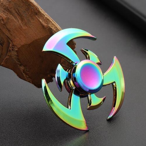 New Fidget Hand Spinner Zinc Alloy Metal Rainbow Spiner Anti-Anxiety Toy of Spinners Focus Relieves Stress Adhd Finger Spinner E