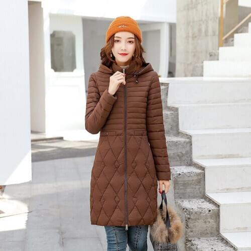 Cotton-padded Limited Polyester Clothes Girls Long 2019 Autumn And Winter Dress New Frivolous Korean Even Hat Will Code Cotton
