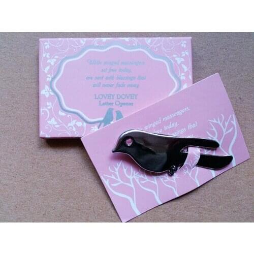 Wholesale Weddin Favor 100pcs/lot Love Birds Letter Opener Souvenirs for Wedding Party free shipping