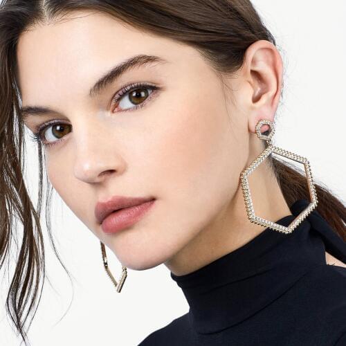 PPG&PGG Fashion Jewelry Big crystal geometic dangle earring brincos pendientes wholesale drop earrings for girls