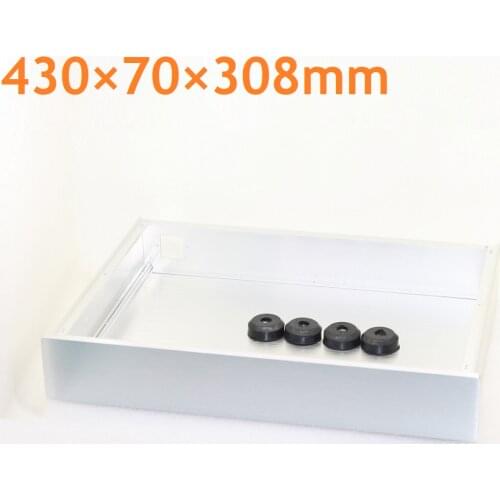 Size W430 H70 D308mm Full Silver Preamplifier Chassis DAC Rear Aluminum Case DIY Box Amplifier Housing