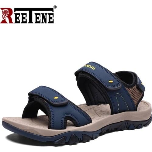 REETENE Summer Beach MenS Sandals Comfort Outdoor Sandals Male Handmade Breathable Sandals For Men Casual Men Sandals