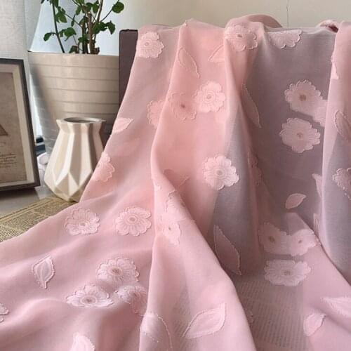 Chiffon Sunflower Pattern Cut Flower Jacquard Fabric DIY Dress Childrens Clothing Fabric