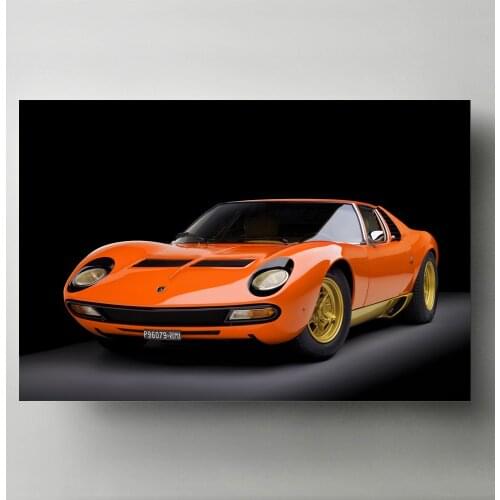 Modern Art Decorative Paintings Retro Car 1973 Miura P400 Supercar Wall Picture Canvas Posters and Prints Living Room Decor