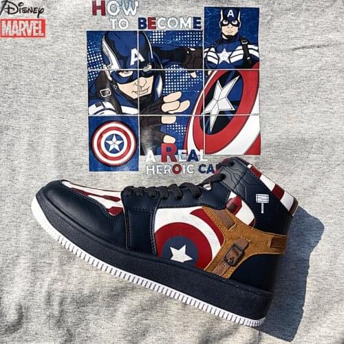 Disney US captain sports shoes animation shoes Marvel co branded high help mens board shoes new mens basketball shoes
