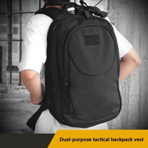 Tactical Backpack Vest Dual-purpose Molle Adjustable Military Ballistic Bag Airsoft Paintball Hunting Outdoor Flip Up Knapsack