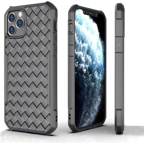 For iPhone 12 BV Weaving Thin Shockproof Phone Case For iPhone 12 12 Pro Max 12Mini Soft TPU Heat Dissipation Breathable Cover