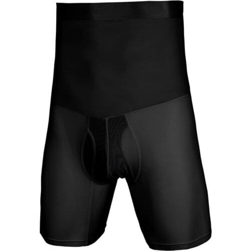 Men Shapewear Breathable See-through High Stretchy Elastic Abdomen Waist Control Shaping Pants Cropped Pants Male Sport Wear
