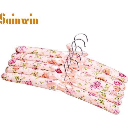 Sainwin 10pcs/lot 38cm adult polyester cloth hanger sponge clothes rack slip-resistant hangers for clothes pegs closet hangers