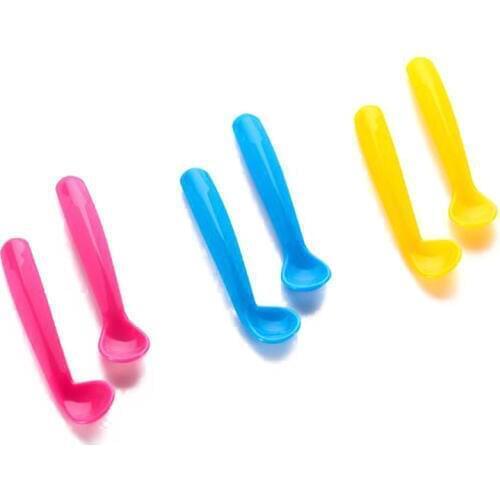 High Quality Baby Spoons Feeding Dishes Childrens Crockery Cutlery Spoon Silicone Tool Lot Soup Ladle Kids Utensils 2pcs/set