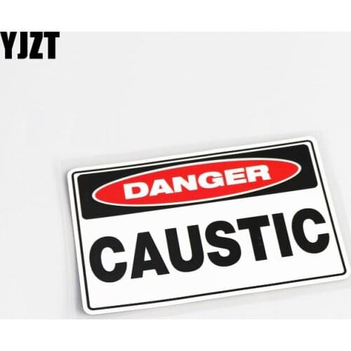 YJZT 12.2CM*7.8CM Personality Warning Mark CAUSTIC PVC Decoration Car Sticker Decal 13-0392