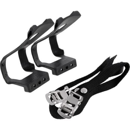 1 Pair Fixie Bike Bicycle Racing Road Mountain Toe Clips and Straps Durable