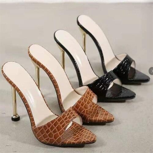 2021 Summer Large Size Womens Shoes Fine Heeled Pointed Sandals Womens Fine Heel Sandals Open Toe Shoes Women Sandals
