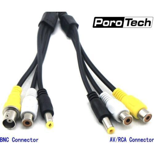10pcs/lot 4P to BNC/DC Adapter Cable AV/DC Adapter Cable 4pin Aviation Head to Audio/Video Power Extension Cable
