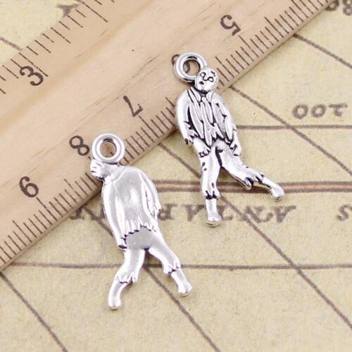 20pcs Charms Walking Dead Zombie Corpse 12x27mm Tibetan Silver Color Pendants Antique Jewelry Making DIY Handmade Craftpendant