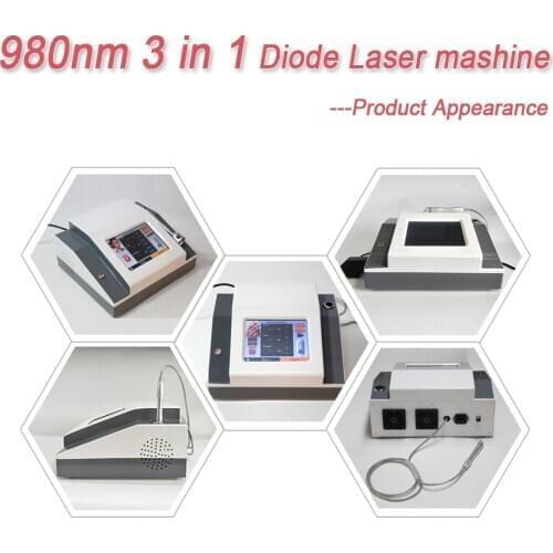 3IN1 Portable Spider Veins Removal Laser Machine 980nm Laser Spider Vein Treatment Vascular Removal Nails Fungus Equipmen