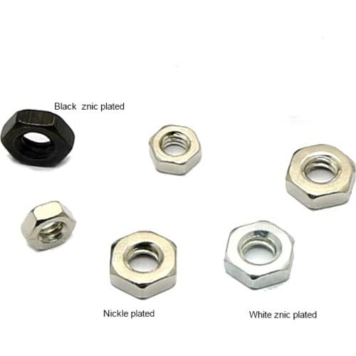 6#-32 unc hex nut coarse VGA Computer host PCB nut,Coarse Thread,outer hex hexagon Screw nut zincc nickel plated
