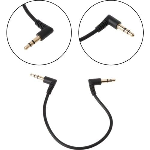 90 Degree Right Angled 3.5mm Jack Male To Male Stereo Cable For Car AUX